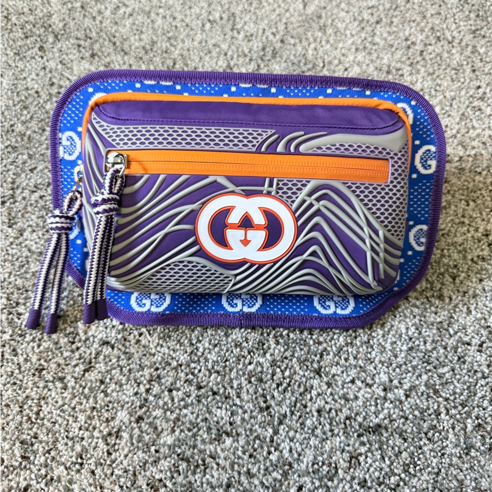 New Gucci GG Nylon Rubber Waist Belt Bag 752102